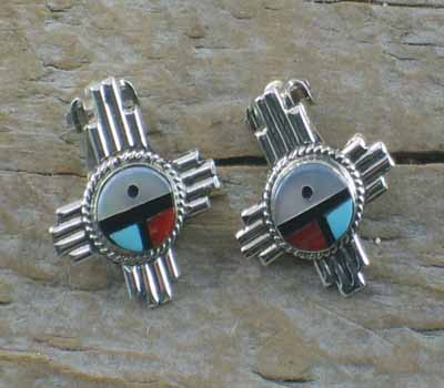 Zuni Sunface Clip On Earrings